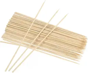 100 Stück Grillspieße aus Bambus, lange Holzspieße Bambusspieße zum Aufspießen v