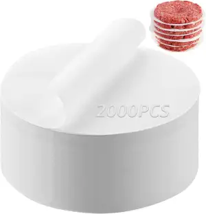 2000 Stück Burger Papier 13cm – Rundes Trennpapier für Burgerpresse & Patties – 