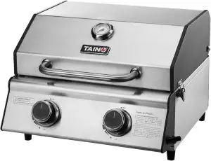 TAINO PLATINUM COMPACT Tischgrill 2 Brenner Gasgrill Edelstahl Kompakt Camping B