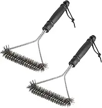 2 STK 360° Dreieckige Edelstahl-Reinigungsbürste - 30cm für Holzkohle- und Kugel