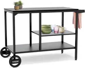 cozze BBQ Station & Outdoor Küche – Großer Grilltisch für Pizzaofen, Verstellbar