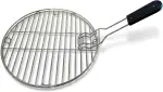 Hochwertig verarbeiteter, rundförmiger Grillrost Grillgitter aus 304 Edelstahl Ø 31 cm für Holzkohlgrill, BBQ Grillzubehör inkl. Handgriff