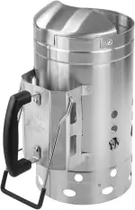 Anzündkamin Premium XXL Edelstahl - Grillanzünder mit natürlichem Zugmechanismus für Holzkohle, Briketts und BBQ-Grill, hitzebeständiger Griff mit Hitzeschild, 32x19x30,9 cm