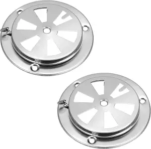 2 Stück Edelstahl Rund Lüftungsrosette, Silber Rundlüfter Verschließbar Lüftungs