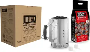 Weber Anzündset - Rapidfire Starter Set, besteht aus Amzündkamin - Groß (32cm), 