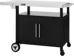 Royal Gourmet Grillwagen mit Klappbarem Seitentisch Grilltisch mit Handtuchgriff, Unterschrank, G...