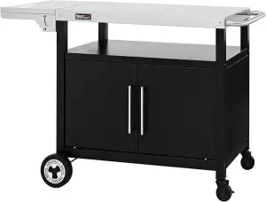 Royal Gourmet Grillwagen mit Klappbarem Seitentisch Grilltisch mit Handtuchgriff