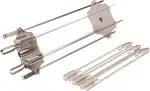Edelstahl Rotisserie Spieß Set – Spieß-Rondell anex Gyros Scheiben für alle Drehspieße bis Ø14 mm – Inklusive 6 kurzen Spießen (30 cm) und 6 langen Spießen (41 cm)