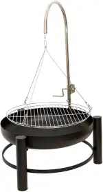Lemodo Schwenkgrill mit Feuerschale – Holzkohlegrill mit höhenverstellbarem Grillrost per Kurbel,...