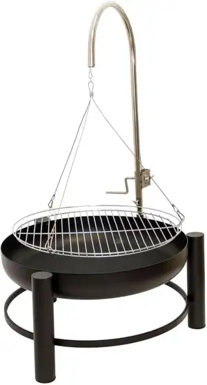 Lemodo Schwenkgrill mit Feuerschale – Holzkohlegrill mit höhenverstellbarem Gril
