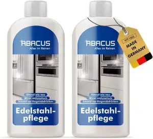 ABACUS Edelstahlpflege Öl 2x 500ml | mit hochwertigen Weißölen | Entfernt Finger