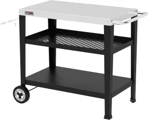 Royal Gourmet Servierwagen 3-Etagen mit Müllsackhalter Küchenwagen Edelstahl Bei