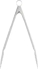 Cuisipro Edelstahl Küchenzange | 30 cm | rutschsichere, gezackte Enden | Zange Küche mit einhändiger Bedienung | Koch Zange mit Aufhängeöse | Grillzange Edelstahl