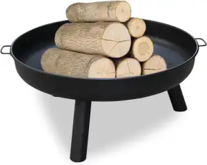 Feuerschale Φ82,5cm, Feuerstelle Eisenschale, Metallschale mit Griffen und abneh