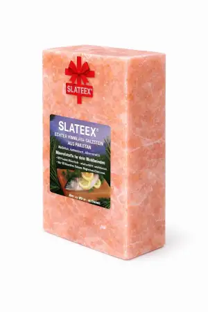 Himalaya Salzstein Massiv XL 20x10x5 cm (2,5 KG Premium Stärke) - Große Salzplat