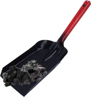 Metallschaufel schmal 410 x 115 mm – robuste, lackierte Kehrschaufel | Kohleschaufel für Kamin & Ofen | stabile Stahlschaufel für Kohle, Asche & Schmutz