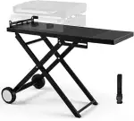 LIFERUN Klappbarer Grillwagen mit Großer Arbeitsfläche(102x39 cm) & 2 Räder,Tragbarer Grilltisch ...