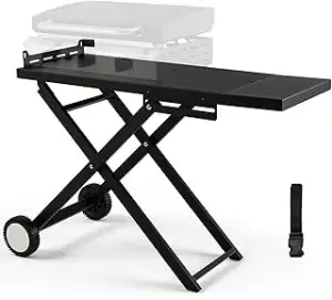 LIFERUN Klappbarer Grillwagen mit Großer Arbeitsfläche(102x39 cm) & 2 Räder,Trag