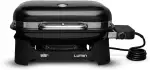 Weber Lumin Compact Tragbarer Kompakter Elektrogrill/Anbraten, Räuchern, Dämpfen, Kochen und Warmhalten, Bis zu 315 °C, Porzellanemaillierte Gusseisenroste, 43 x 32 cm, Schwarz