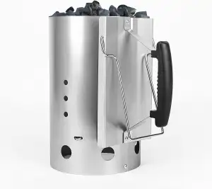 Uniflasy XL Kohle Anzündkamn für Weber 7416 Holzkohlegrill zubehör, Grillkamin A