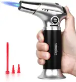 Sondiko Küchenbrenner S901, Flambierbrenner, Nachfüllbarer Feuerzeuge, Lötbrenner mit Sicherheitsschloss für die Küche, Crème Brulée(Butan Nicht Inbegriffen)