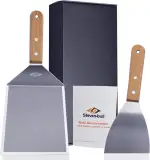 Pfannenwender Edelstahl für Smash Burger, Grillspachtel for Grillen, Plancha Spachtel, Grill Geschenke für Männer