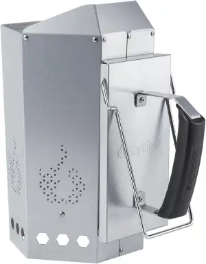 onlyfire Anzündkamin Stahl, Kompakter Grillkohleanzünder mit Griff Hitzeschutzbl