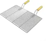 BBQ Grillrost Eckig 54x34cm aus Hochwertigem Edelstahl mit Handgriffen für Gasgrill, Kugelgrill usw.