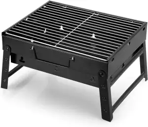 AGM Holzkohlegrill Picknickgrill Edelstahl Kleiner Grill Portable Campinggrill A