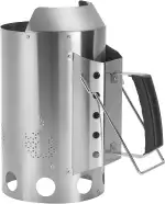 onlyfire Anzündkamin Grill, Hochwertiger Anzündkamin Edelstahl, Groß Grillkohle Anzündkamin 34,5cm Höhe, Grillkohlezünder für Holzkohle, Briketts, Ø 19cm Runder Grillkamin, Kohleanzünder Grill