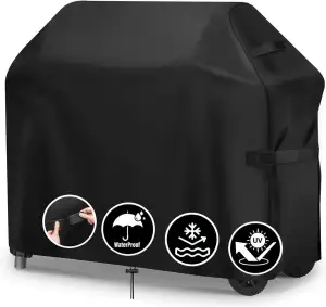 Grillabdeckung wetterfest, 420D Oxford-Stoff Grill Abdeckhaube mit Klettverschlu