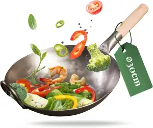 pasoli 30cm hangehämmerter Wok - wok pfanne - Rezept eBook gratis dazu - wokpfan