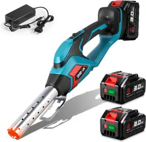 ONEVAN Akku Grillanzünder, 2-in-1 Heißluftfön Zünd & Blasmodus, Temperatur bis 8