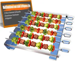 Professional Grillspieße Edelstahl-Set, Schaschlikspieße edelstahl und Spieße Ra