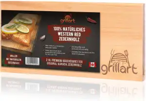 grillart® 2 Pack XL Grillbretter - Zedernholzbrett zum Grillen - Räucherbretter 