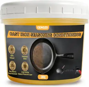 300g Einbrennpaste,Dutch Oven Pflegepaste,100% Natürlich Gusseisen Pflege Antiha