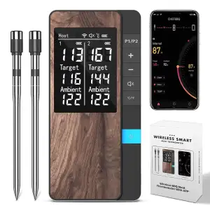 Fleischthermometer Kabellos, Meat Grill Thermometer Mit Doppelsonde, Bluetooth G