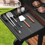 Silikon Grillmatte Grill Zubehör Grillmatte, Silikon Ablagematte für Grillzubehör für Gasgrill, Rutschfeste BBQ Unterlage für Gewürze, Geeignet für Gasgrill-Seitenbrenner, Backblechschutz Faltbar