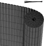 PVC Sichtschutzmatte 100x400cm, Winddicht, Balkon Windschutz, dreifach verstärktes Design für Gar...