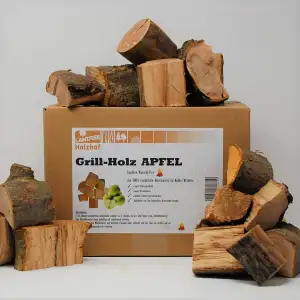 Landree® Apfel Grillholz Wood Chunks 3,5KG - Apfelholz mit AromaRinde