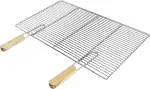 ECD Germany Grillrost aus Edelstahl eckig 67x40 cm mit abnehmbarem Griff aus Holz, robust und rostfrei, Edelstahlgrillrost für Grillkamin Buschbeck Gasgrill Feuerschalen Feuerkorb, Grill Rost Zubehör