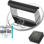 Burgerpresse Edelstahl | Burger Smasher mit hitzeresistentem Griff | Spülmaschinenfeste Burgerpresse | Professionelle Patty Presse perfekt zum Grillen/Braten von Fleisch | Smash Burger Presse