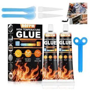 Hochtemperaturkleber, Hitzebeständiger Kleber, Schwarz Feuerfestes Silikon, Dich