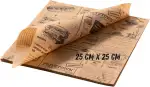 Deli Paper 25×25 cm 100 Blatt | Unbeschichtetes Einschlagpapier & Burger Papier | Fettabweisendes...
