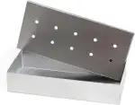 Wenco Premium Räucherbox, 20 x 9,5 x 4 cm, Edelstahl, Hitzebeständig, Smokebox für Gasgrill und Holzkohlegrill, Silber