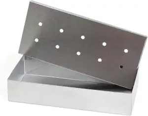 Wenco Premium Räucherbox, 20 x 9,5 x 4 cm, Edelstahl, Hitzebeständig, Smokebox f