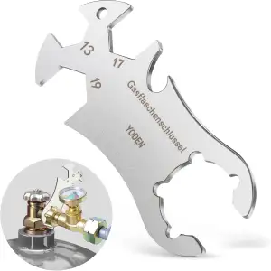 Gasflaschenschlüssel Edelstahl, Multi Funktion Gasflaschen Schlüssel, Gasregler 