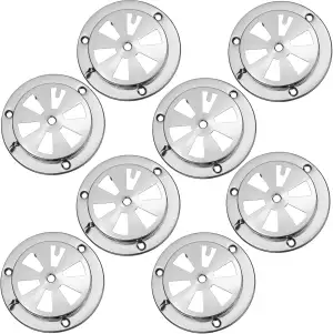 8 Stück Edelstahl Rund Lüftungsrosette, Silber Rundlüfter Verschließbar Lüftungs