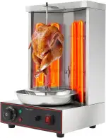 3000W Elektrischer Shawarma Grill, Automatischer Drehgrill mit 6 U/min, Elektro Dönergrill, Kebap Tischgrill Elektrogrill für Haushalt, Restaurant, Camping, Shawarma, 50-300°C