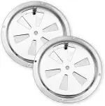 2 x Edelstahl Lüftungsrosette Ø 125 mm I Qualitäts Kiemenblech Doppelpack I Grill Lüftungsschieber für Smoker, Boot, Camper, Haus u.v.a. I Verschließbarer Rundlüfter